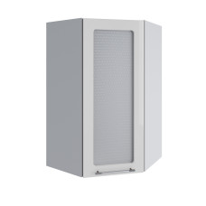 Шкаф Олива глянец верхний угловой остекленный 550x550 h-900